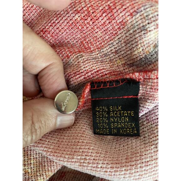 Vtg Silversilk Shirt Cardigan Sweater Mens 3XL Retro Mod Abstract Art To Wear - Picture 10 of 12